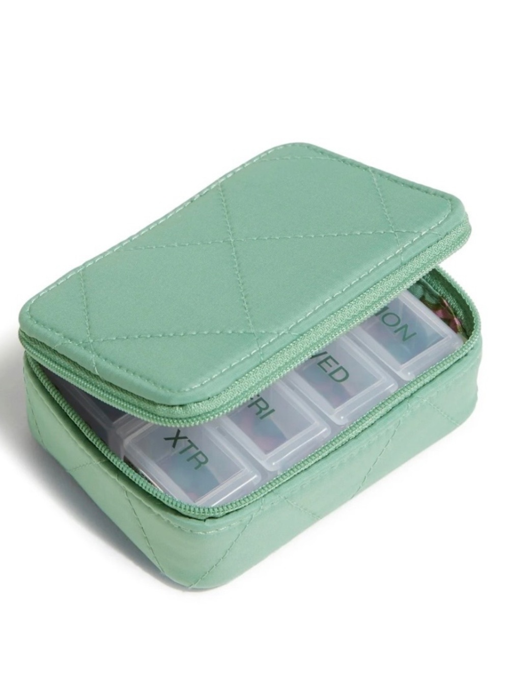 Vera Bradley Cotton Essential Travel Pill Case. COLOR: Beryl Green New